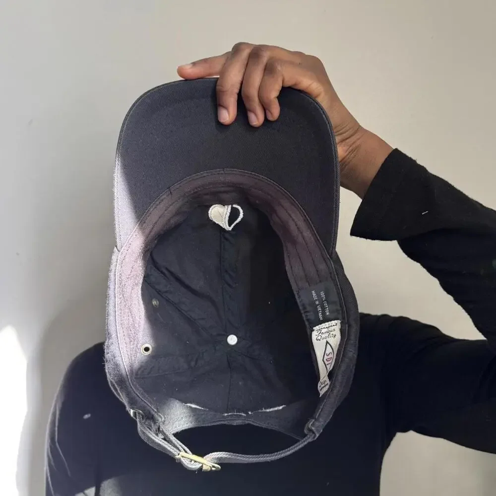 Vintage faded‎ black cap with ajustable strap